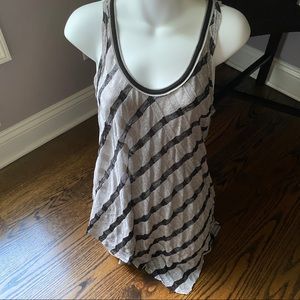 We the Free/Free People Asymmetrical Gray & Black Tank M EUC